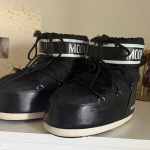 Moon Boot Black and White Winter Footwear